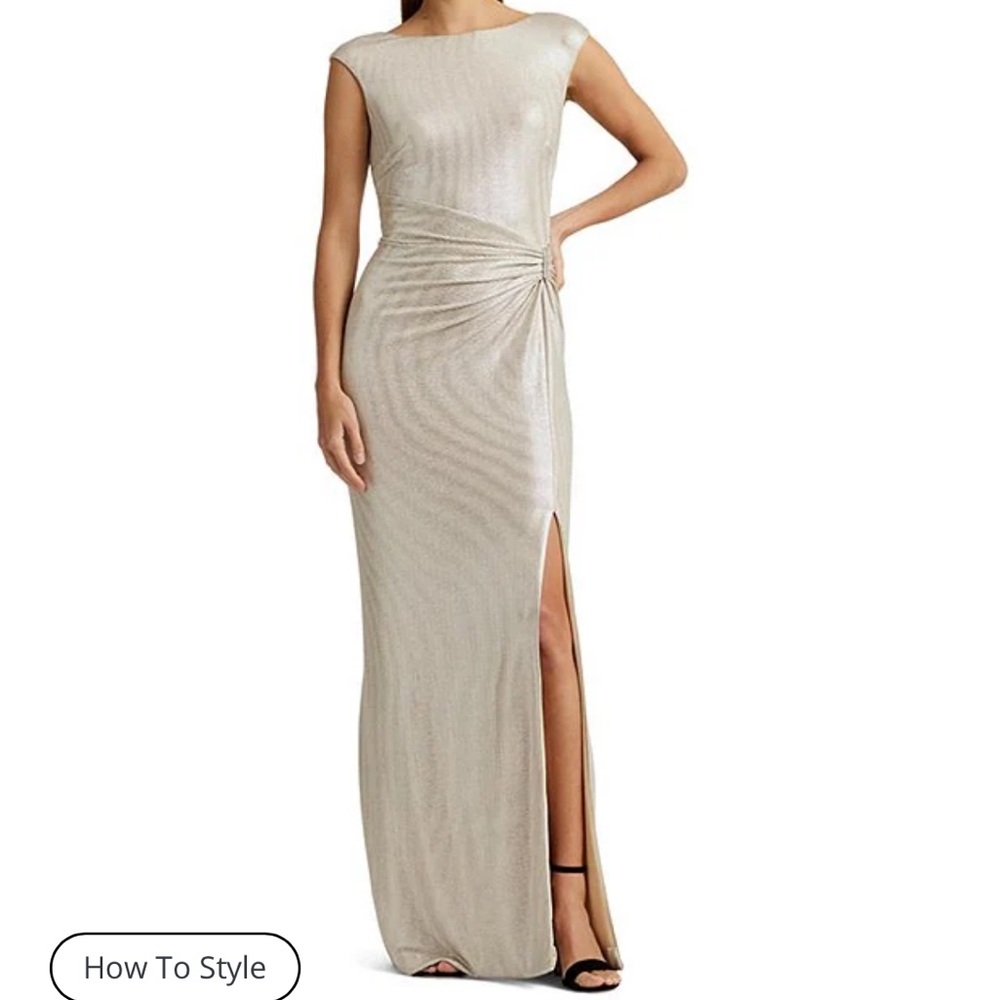 Elegant Beige Maxi Dress with Slit